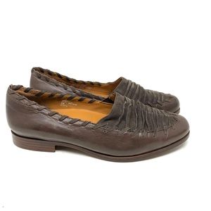 Earthies Fontana Womens Moc Leather Loafers Shoes Dark Brown 7B